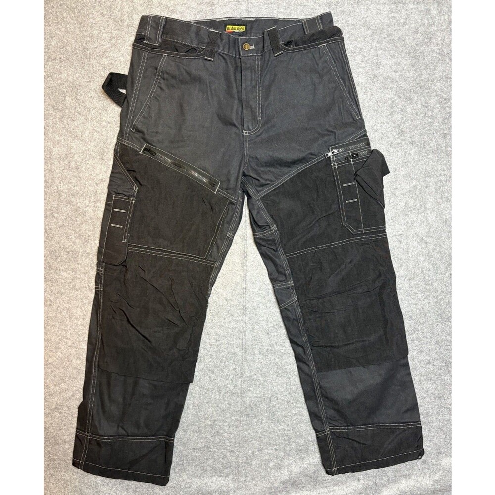 Blaklader 1600 Work Pants Men's 36x30 Black Pockets Utility Workwear